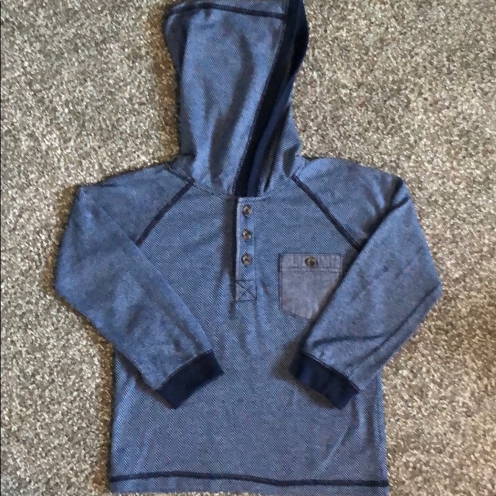Kapital K Blue Hooded Henley